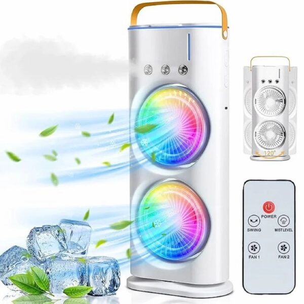 Double Fan ice cooler chargeable FAN - Image 5